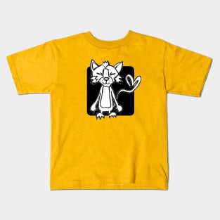 Wild Punk Cat Drawing, With Love Kids T-Shirt